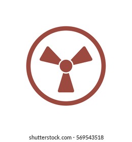radiation icon, flat design style