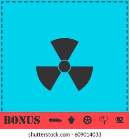 Radiation icon flat. Simple vector symbol and bonus icon