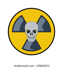 The radiation icon. Flat style. Cartoon style. Military symbol for web and mobile.
