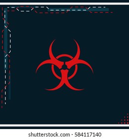 The radiation icon. Radiation flat symbol.