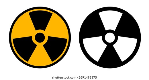 Icono de radiación. Símbolo de peligro Vector