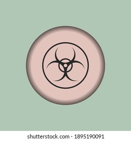 Icono de radiación, icono de signo de radiación aislado, ilustración vectorial