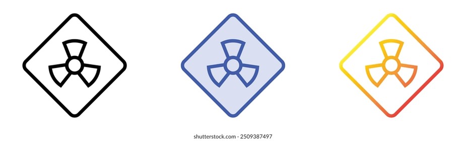 radiation icon. Linear, Blue Fill and Gradient Style Design Isolated On White Background