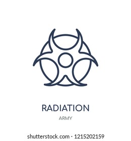 radiation icon. radiation linear symbol design from Army collection.