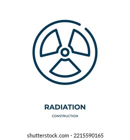 Radiation icon. Linear vector illustration from construction collection. Outline radiation icon vector. Thin line symbol for use on web and mobile apps, logo, print media.