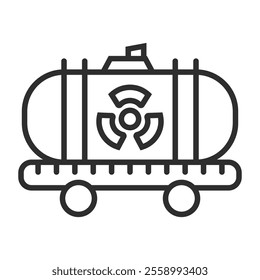 Radiation icon, Nuclear symbol outline icon, editable vector illustration and transparent graphic element. Isolated on white background