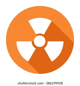 Radiation icon on flat with long shadow, Ep10, Infographic element, vector illustration.