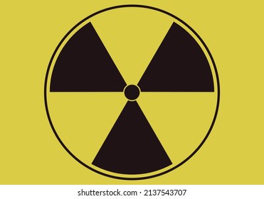 Radiation Icon On Yellow Background.
