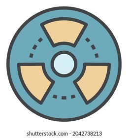 Radiation icon. Outline radiation vector icon color flat isolated on white