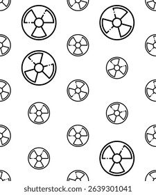 Radiation Icon Seamless Pattern, Transmission, Emission Of Energy In The Form Of Waves Or Particles Vector Art Illustration