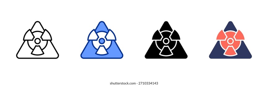 Conjunto de iconos de radiación colección de estilo múltiple