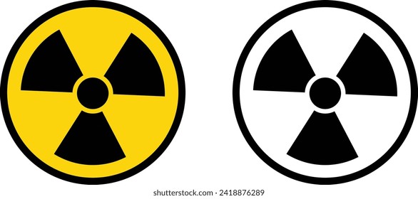 Radiation icon set in two styles isolated on white background . Radiation warning icon vector