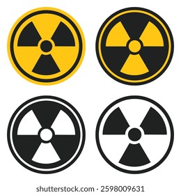 Radiation icon set vector isolated on white background.