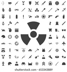 radiation icon. Set of weapon icons