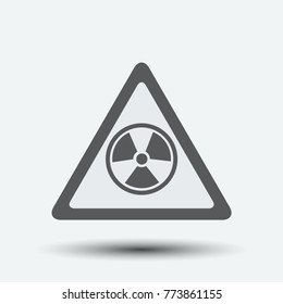 The radiation icon with shadow. Radiation flat symbol.