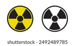 Radiation icon. Radiation sign. Nuclear threat symbol. Hazardous radiation. Danger warning icon. Nuclear safety. Radioactive waste.