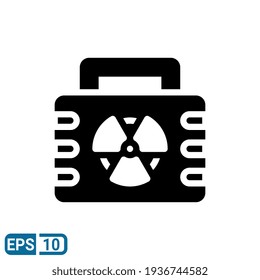 radiation icon in solid style isolated on white background. EPS 10