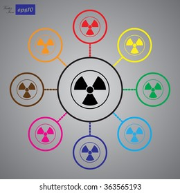 The radiation icon. Radiation symbol.