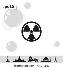 The radiation icon, symbol.