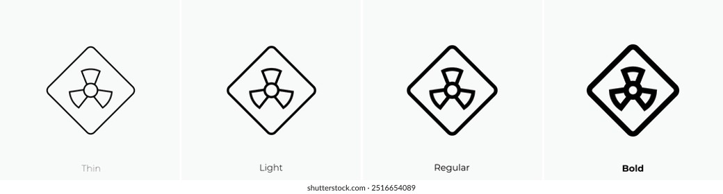 radiation icon. Thin, Light Regular And Bold style design isolated on white background