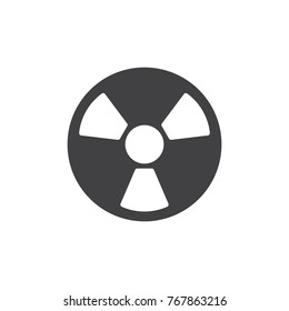Radiation icon vector, filled flat sign, solid pictogram isolated on white. Danger nuclear energy symbol, logo illustration.