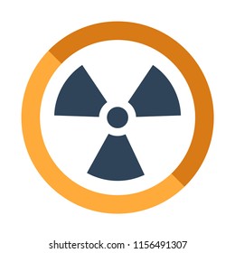 Radiation icon vector illustration in flat color design