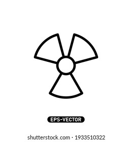 Plantilla de logotipo de ilustración vectorial de icono de radiación para muchos fines. Aislado sobre fondo blanco.
