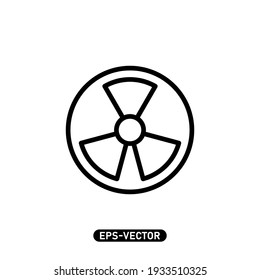 Plantilla de logotipo de ilustración vectorial de icono de radiación para muchos fines. Aislado sobre fondo blanco.