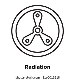 Radiation icon vector isolated on white background, Radiation transparent sign , sign and symbols in thin linear outline style