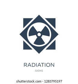 radiation icon vector on white background, radiation trendy filled icons from Signs collection, radiation vector illustration