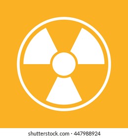 Radiation icon vector sign. Yellow background