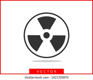 Radiation icon vector. Warning radioactive sign danger symbol.