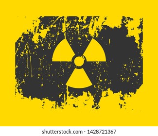 Radiation icon vector. Warning radioactive sign danger symbol.