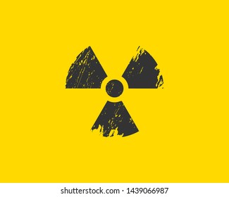 Radiation icon vector. Warning radioactive sign danger symbol.