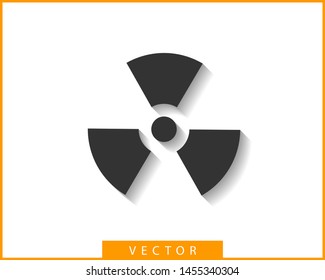 Radiation icon vector. Warning radioactive sign danger symbol.