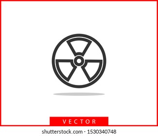 Radiation icon vector. Warning radioactive sign danger symbol.