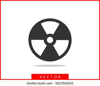 Radiation icon vector. Warning radioactive sign danger symbol.