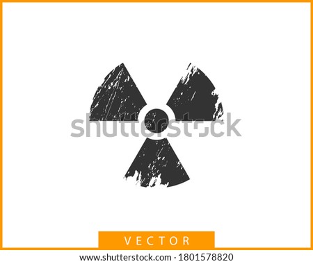 Radiation icon vector. Warning radioactive sign danger symbol.