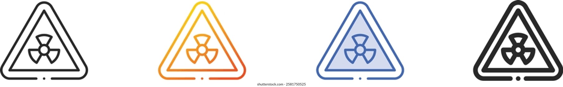 radiation icon.Thin Linear, Gradient, Blue Stroke and bold Style Design Isolated On White Background