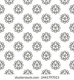 Radiation inside Gear vector concept outline seamless pattern