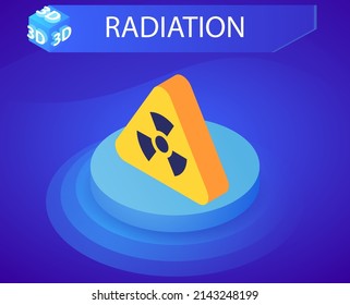 Radiation isometric design icon. Vector web illustration. 3d colorful concept