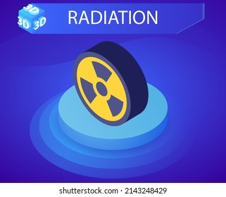 Radiation isometric design icon. Vector web illustration. 3d colorful concept