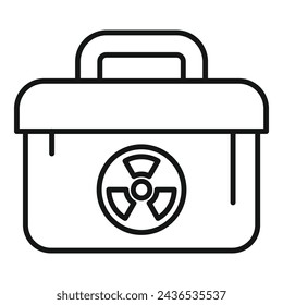 Radiation lab box icon outline vector. Research scientist. Medicine test solitary