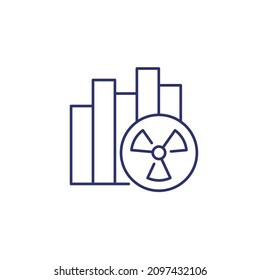 radiation level line icon with a graph