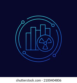 radiation level monitoring line icon with a graph