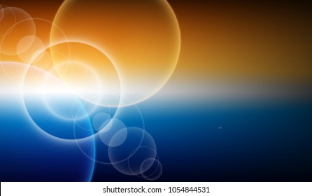 Radiation of light with solar flare on 2 tones background for website banner, Technology abstract, Sci-Fi and engineering concept, Vector illustration background, Backdrop, wallpaper.