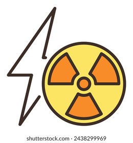 Radiation and Lightning vector symbol concept colored icon or logo element