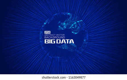 Radiation line and dot line constitute the vector background of big data science and technology, implying globalization and internationalization, and the concept of science and technology