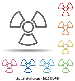 Radiation line vector in multi color style icon. Simple thin line, outline vector of pollution icons for ui and ux, website or mobile application
