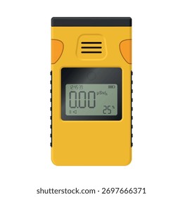 Radiation measurer device displaying zero levels in a controlled environment used for safety monitoring